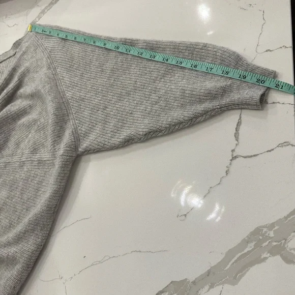 BA&SH 100% Cashmere “Cramy” Twist Back Ribbed Knit Sweater in Grey Sz S - Picture 13 of 14